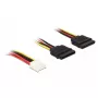 DeLOCK kaapeli 0,3 m Floppy 4p/2x SATA 15p