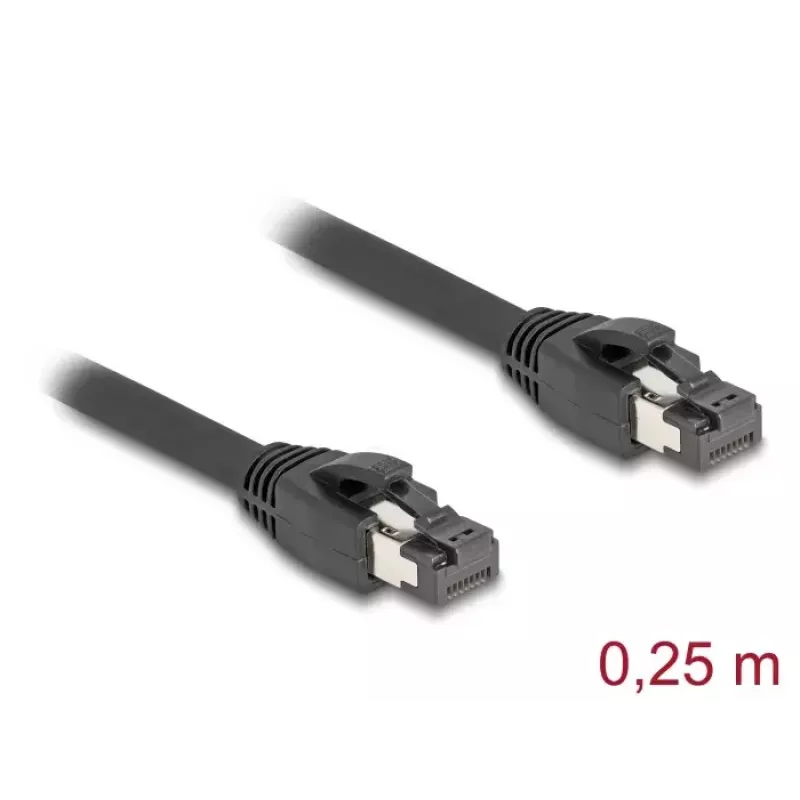 DeLOCK RJ45-verkkokaapeli Cat.8.1 S/FTP 25 cm 40 Gbit/s musta