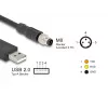 DeLOCK anturi-/toimilaitekaapeli 1,8 m M8 USB 2.0 Type-A musta 64258