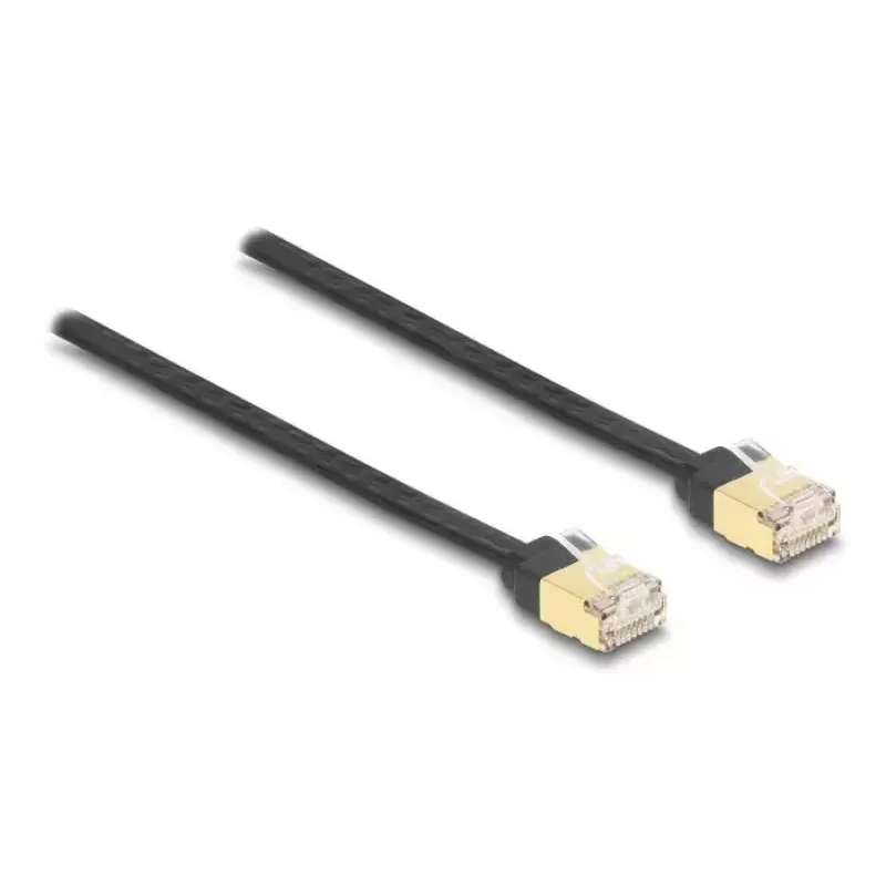 DeLOCK RJ45-kelakaapeli Cat.6A STP 1,5 m musta keltainen