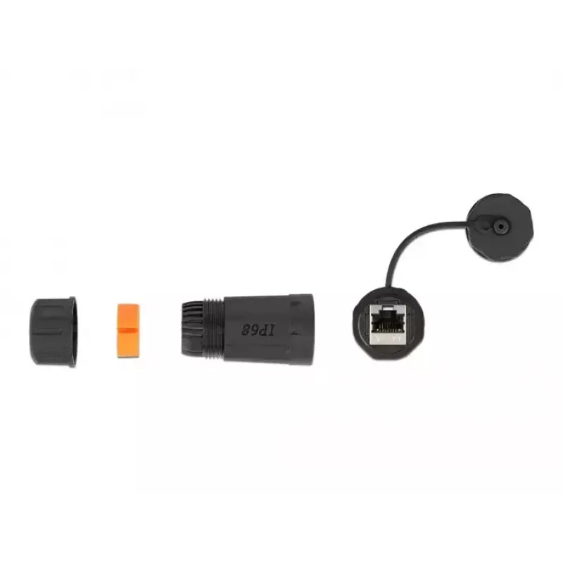 Kaapeliliitin RJ-45/RJ-45 DeLOCK 86700 musta oranssi