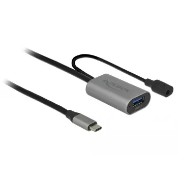 USB-kaapeli DeLOCK 85391 USB 3.2 Gen 1 5 m USB-A USB-C musta harmaa