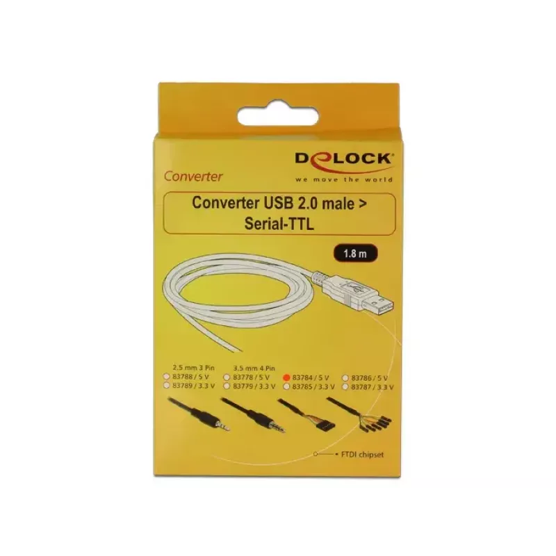 USB-kaapeli DeLOCK 1,8 m USB2.0-A/TTL 6-pin musta