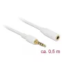 Audiokaapeli DeLOCK 85628 0,5 m 3,5 mm valkoinen