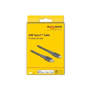 Data- ja latauskaapeli USB Type-C Lightning DeLOCK 86631