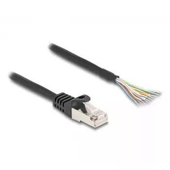 DeLOCK kaapeli RJ50-uros avoimet johdinpäät S/FTP 1 m musta