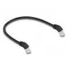 Verkkokaapeli DeLOCK RJ45 Cat.6A S/FTP 45° alaspäin taivutettu 0,5 m musta