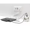 DeLOCK 11497 3-paikkainen pistorasiakuutio 1,5 m jatkojohdolla, USB-laturi, lapsilukko, valkoinen