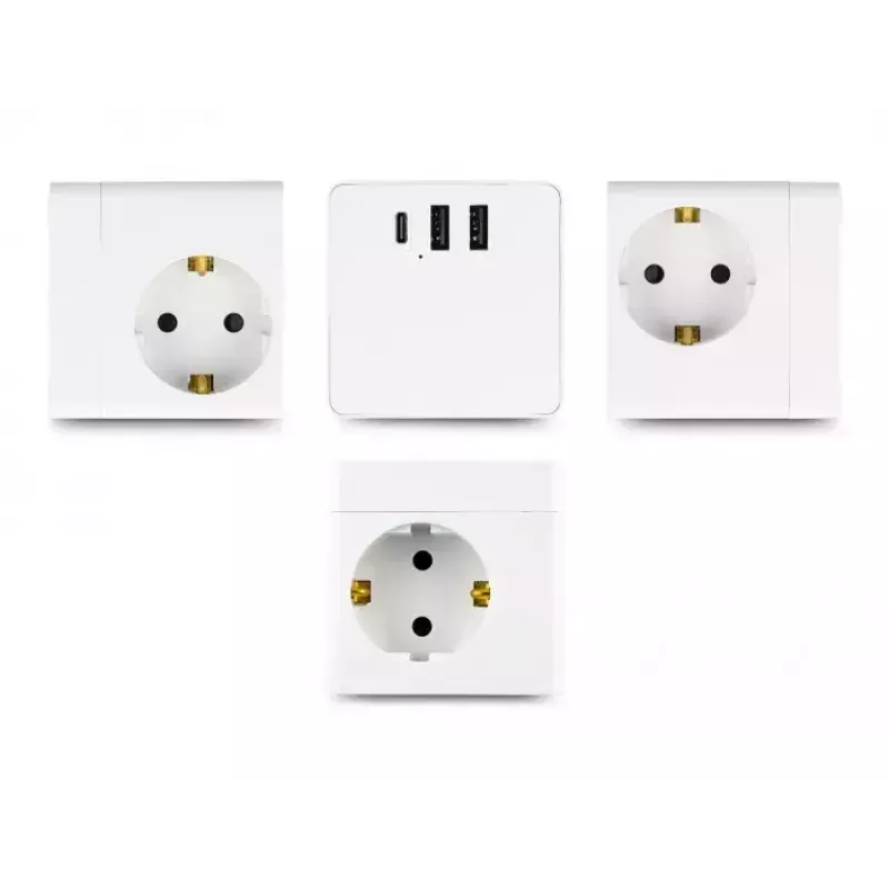 DeLOCK 11497 3-paikkainen pistorasiakuutio 1,5 m jatkojohdolla, USB-laturi, lapsilukko, valkoinen