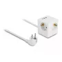 DeLOCK 11497 3-paikkainen pistorasiakuutio 1,5 m jatkojohdolla, USB-laturi, lapsilukko, valkoinen