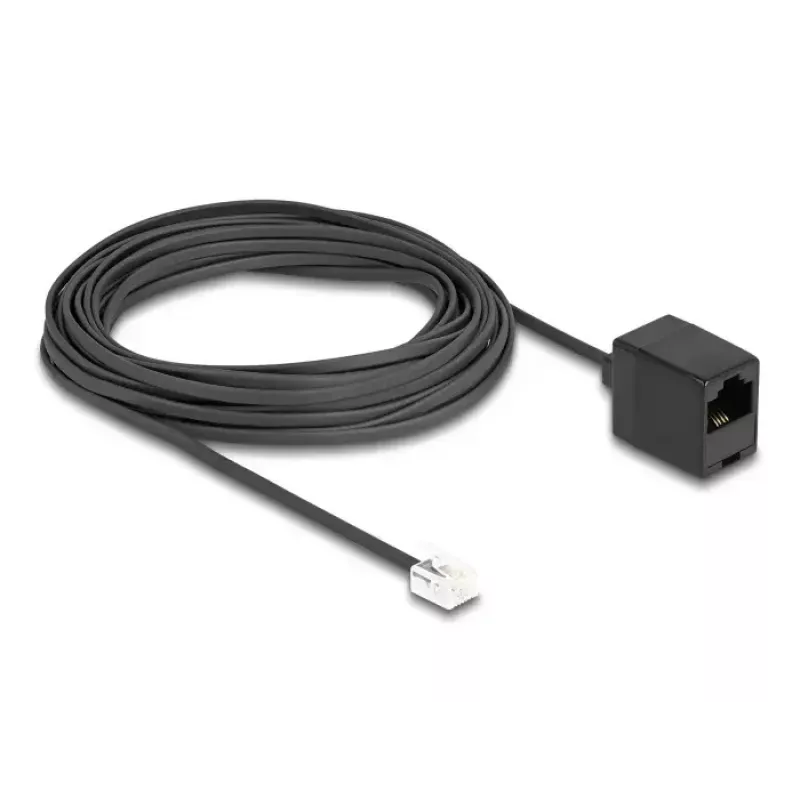 DeLOCK puhelinkaapeli RJ11-uros – RJ45-naaras musta 10 m
