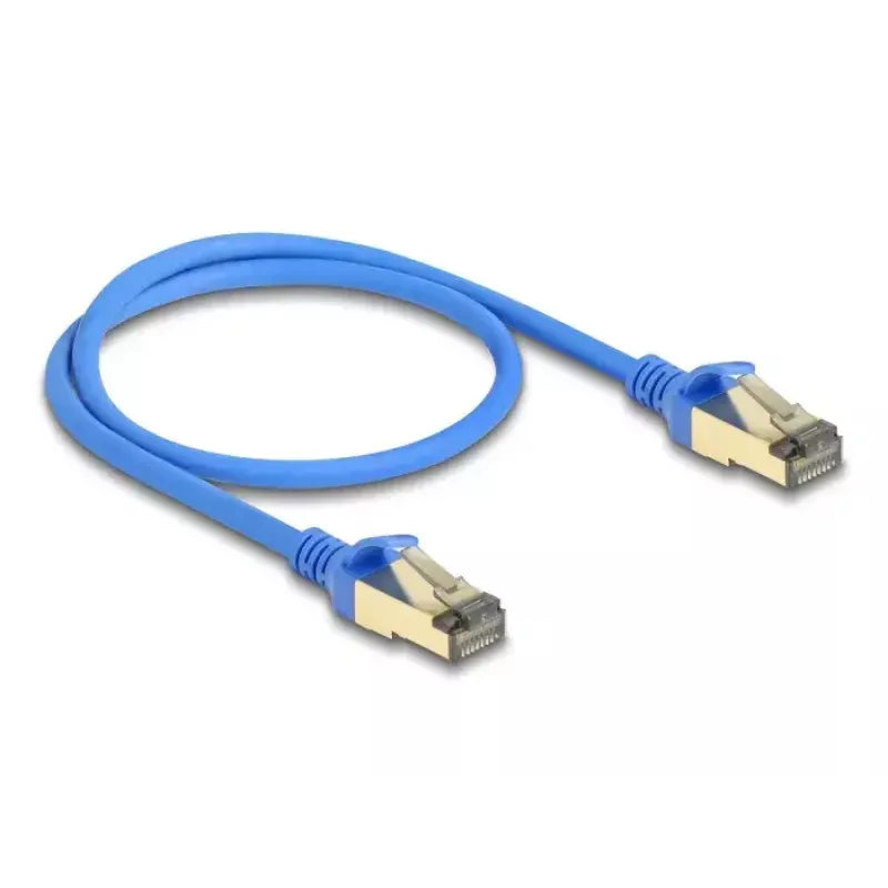 DeLOCK RJ45-verkkokaapeli Cat.8.1 F/FTP ohut 0,5 m sininen