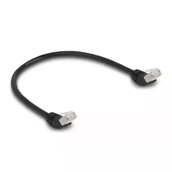 Verkkokaapeli DeLOCK RJ45 Cat.6A 45° taivutettu 0,5 m musta