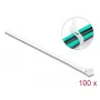 DeLOCK uudelleenkäytettävät nippusiteet, 150 x 7.2 mm, valkoinen, 100 kpl