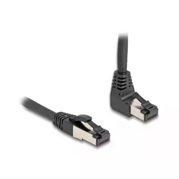 Verkkokaapeli DeLOCK RJ45 Cat.8.1 90° ylöspäin kulma / suora 2 m musta