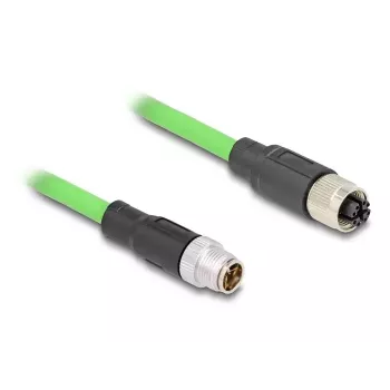 Verkkokaapeli DeLOCK M12-kaapeli X-koodattu 8-napainen uros-liitin PUR (TPU) 2 m