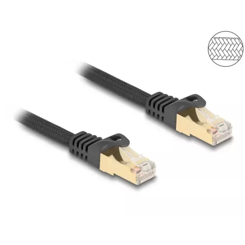 DeLOCK RJ45 verkkokaapeli Kat.6A S/FTP 1 m musta