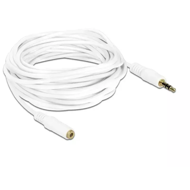 Audiokaapeli 3,5 mm uros-naaras DeLOCK 83771 5 m valkoinen