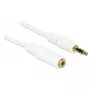 Audiokaapeli 3,5 mm uros-naaras DeLOCK 83771 5 m valkoinen