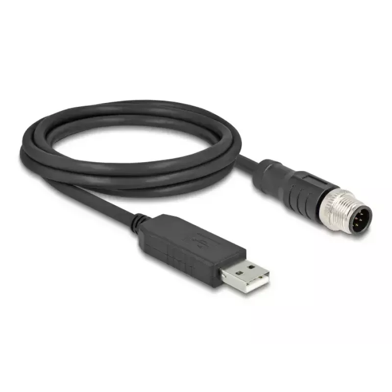 DeLOCK anturi-/toimilaitekaapeli 1,8 m M12 USB 2.0 Type-A musta