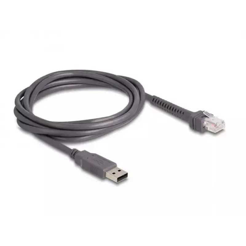 DeLOCK USB-viivakoodilukija 1D laser musta käsilukija kaapelilla 2 m kaapeli