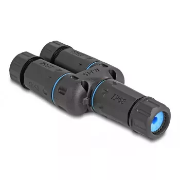 DeLOCK kaapeliliitin RJ45-naaras - 2 x RJ45-naaras Cat.6A vesitiivis