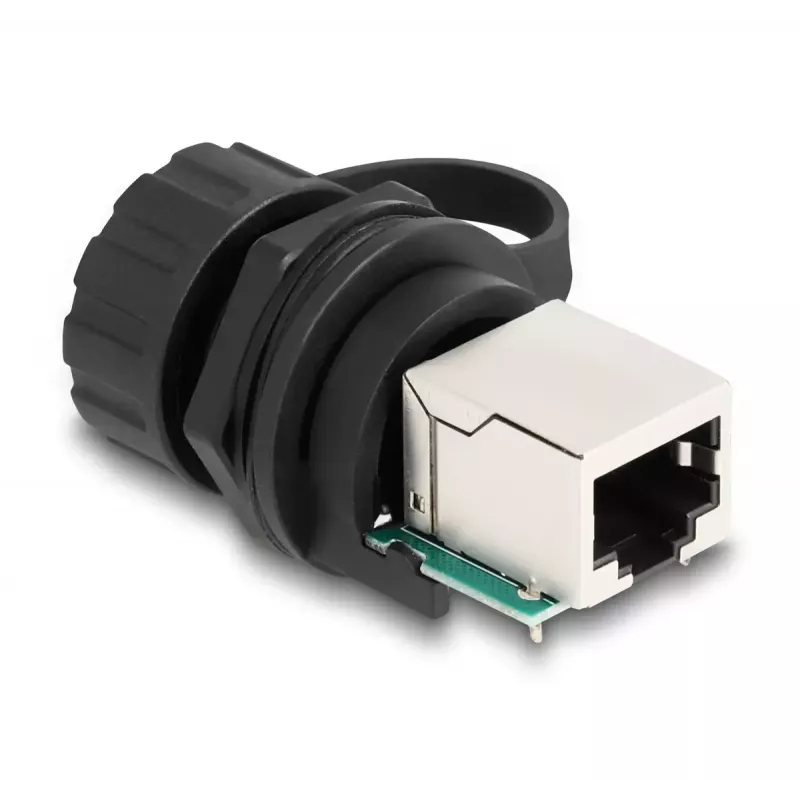 DeLOCK kaapeliadapteri RJ50-naaras - RJ50-naaras IP68 vesitiivis musta