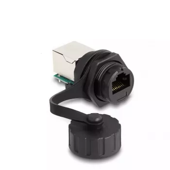 DeLOCK kaapeliadapteri RJ50-naaras - RJ50-naaras IP68 vesitiivis musta