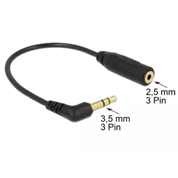 Audiokaapeli DeLOCK 0,17 m 2,5 mm/3,5 mm musta