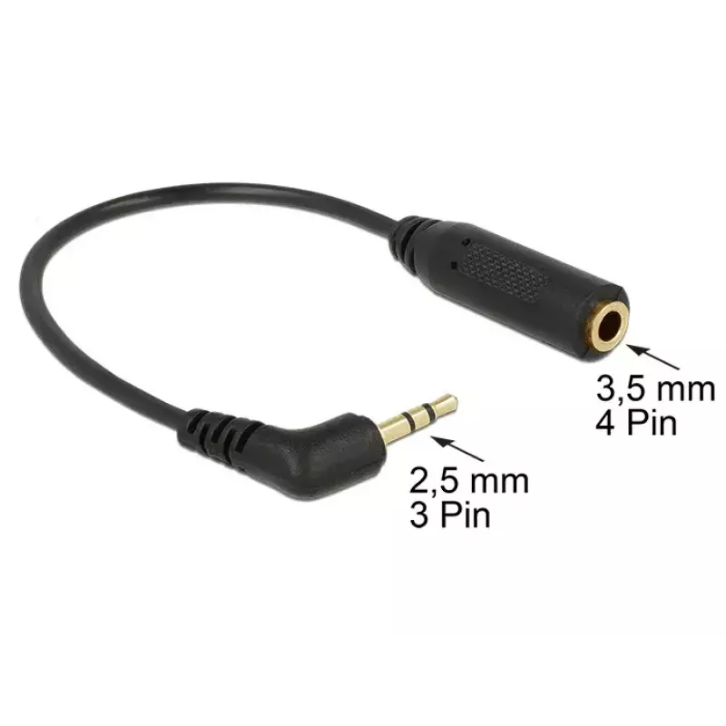 Audio-kaapeli DeLOCK 0,17 m 2,5 mm/3,5 mm