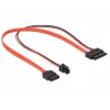 SATA-kaapeli DeLOCK 0,3 m SATAIII 7p + 4p/ohut SATAIII 13p