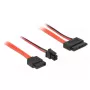 SATA-kaapeli DeLOCK 0,3 m SATAIII 7p + 4p/ohut SATAIII 13p