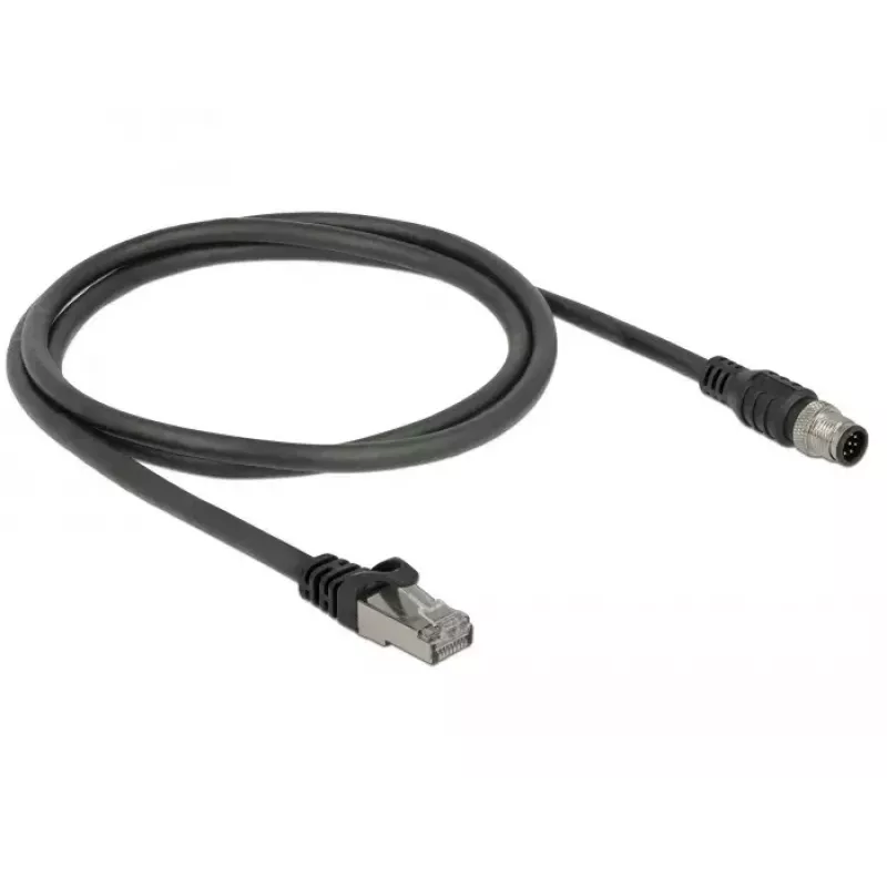 Verkkokaapeli DeLOCK 84922 RJ-45 M12 Cat5e 1 m musta