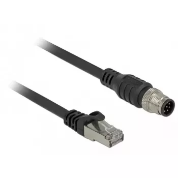 Verkkokaapeli DeLOCK 84922 RJ-45 M12 Cat5e 1 m musta