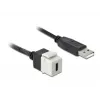 Keystone-moduuli DeLOCK 86382 litteä musta valkoinen USB C
