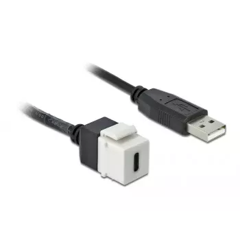 Keystone-moduuli DeLOCK 86382 litteä musta valkoinen USB C