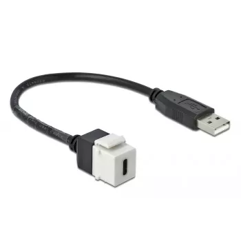 Keystone-moduuli DeLOCK 86382 litteä musta valkoinen USB C