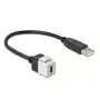 Keystone-moduuli DeLOCK 86382 litteä musta valkoinen USB C