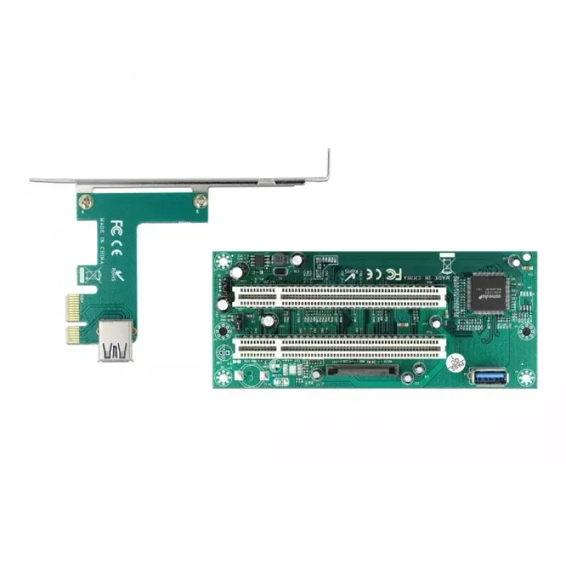 DeLOCK Riser Card PCI Express x1 - 2 x PCI 32 Bit -paikka 60 cm kaapeli