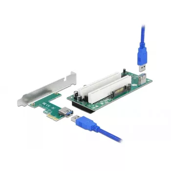 DeLOCK Riser Card PCI Express x1 - 2 x PCI 32 Bit -paikka 60 cm kaapeli