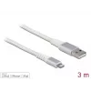 DeLOCK USB-data- ja latauskaapeli iPhone iPad iPod 3 m Lightning