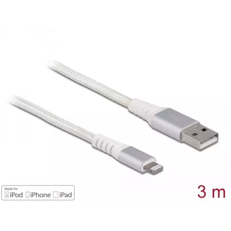 DeLOCK USB-data- ja latauskaapeli iPhone iPad iPod 3 m Lightning