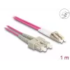 DeLOCK kuituoptinen kaapeli LC Duplex - SC Duplex OM4 1 m