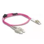 DeLOCK kuituoptinen kaapeli LC Duplex - SC Duplex OM4 1 m