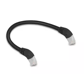 Verkkokaapeli DeLOCK RJ45 Cat.6A S/FTP 45° alaspäin 0,25 m musta
