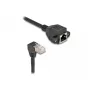 DeLOCK verkkopidennyskaapeli S/FTP RJ45 90° kulma - RJ45 Cat.6A 1 m musta