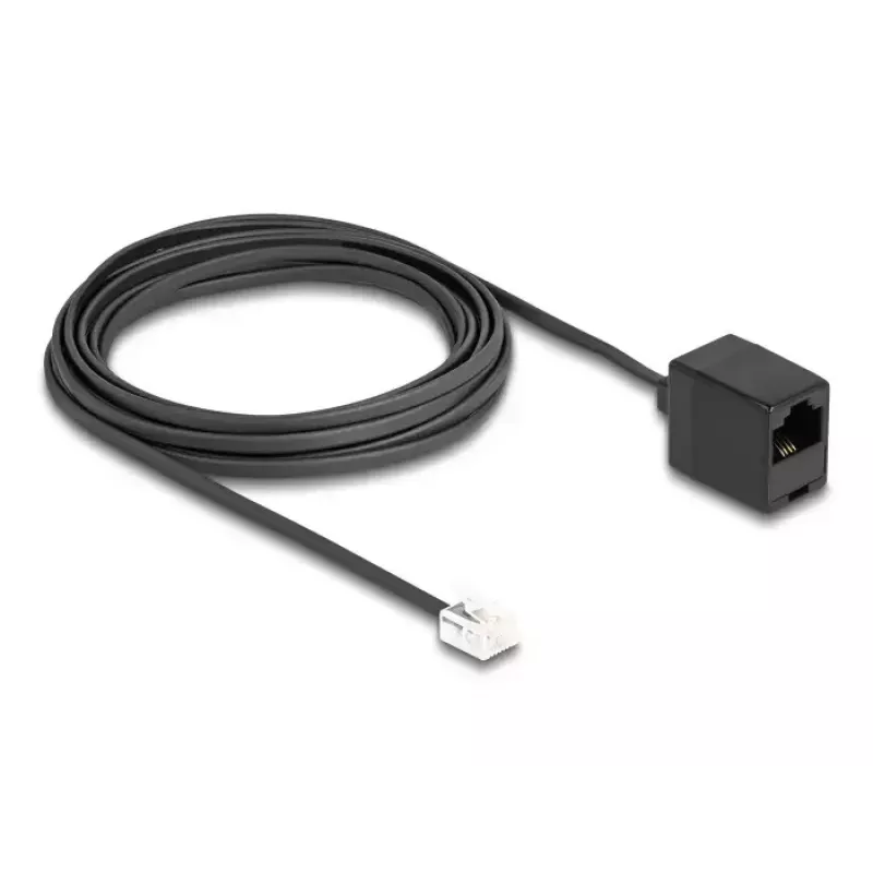 DeLOCK puhelinkaapeli RJ11-pistoke - RJ45-liitin musta 5 m