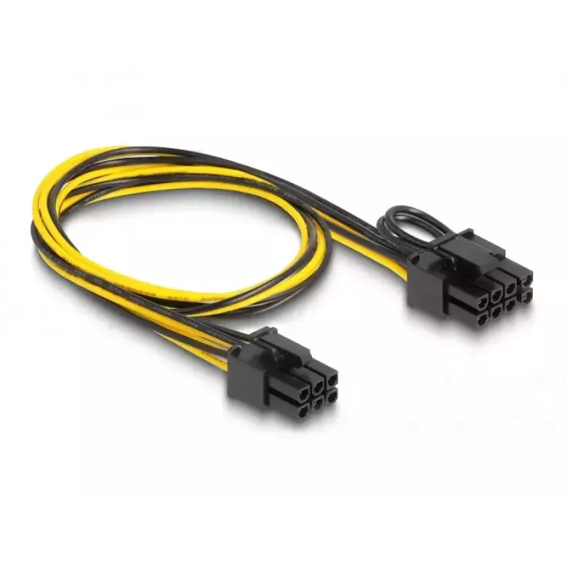 DeLOCK 83004 sisäinen virtakaapeli 0,5 m PCI-E 6-pin - 2 x 6+2-pin