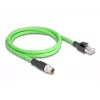 Verkkokaapeli DeLOCK M12 kaapeli X-koodattu 8-napainen pistoke - RJ45 pistoke PUR TPU 2 m