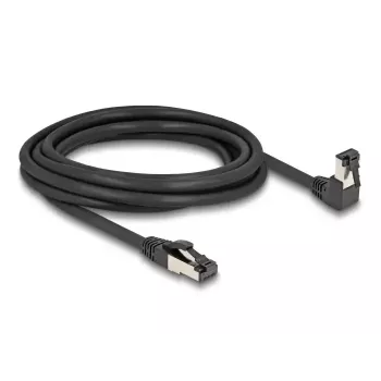 Verkkokaapeli DeLOCK RJ45 Cat.8.1 90° kulma / suora 3 m musta